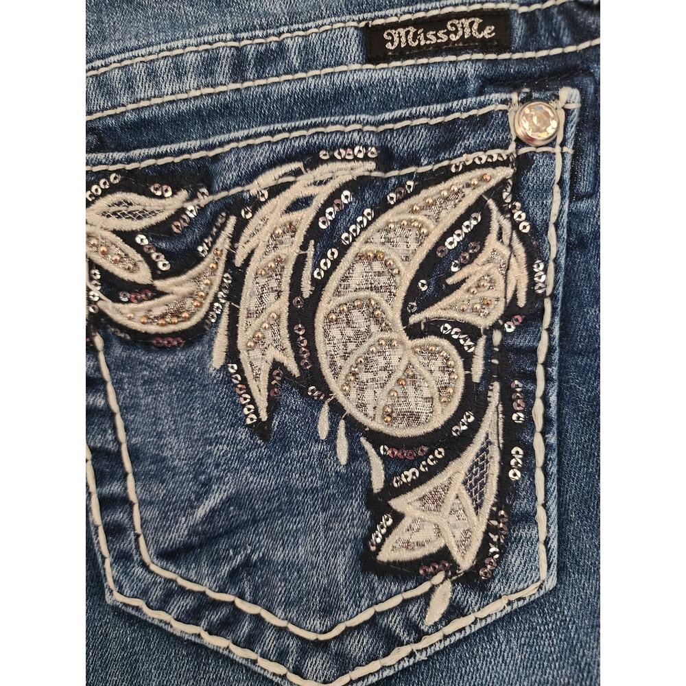 Miss Me Jeans Women's Signature Skinny Embellished Pockets Size 31 - Picture 9 of 15